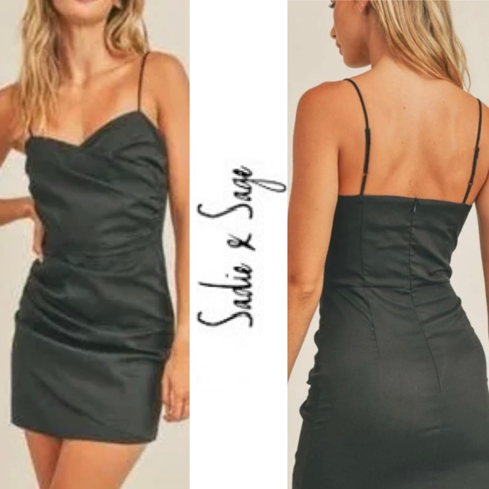 NWT! SADIE & SAGE Ladies Night black mini dress